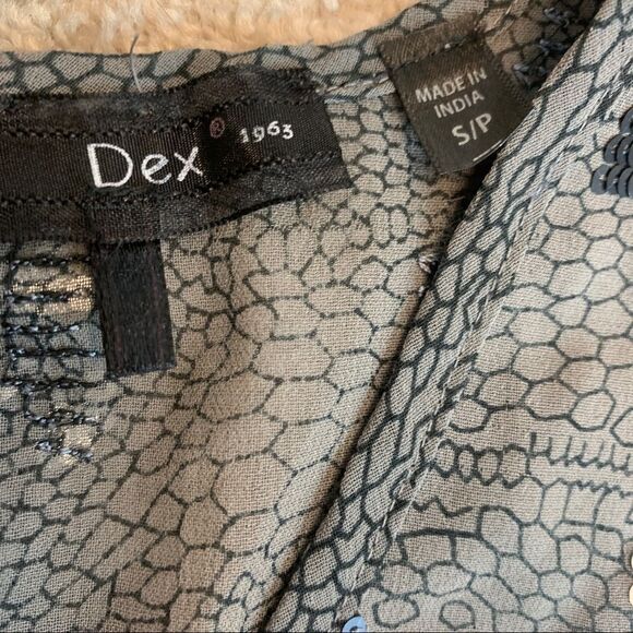 DEX silver gray black sequin Camisole tank top Blouse Sz S sparkly Vegas - Picture 7 of 11